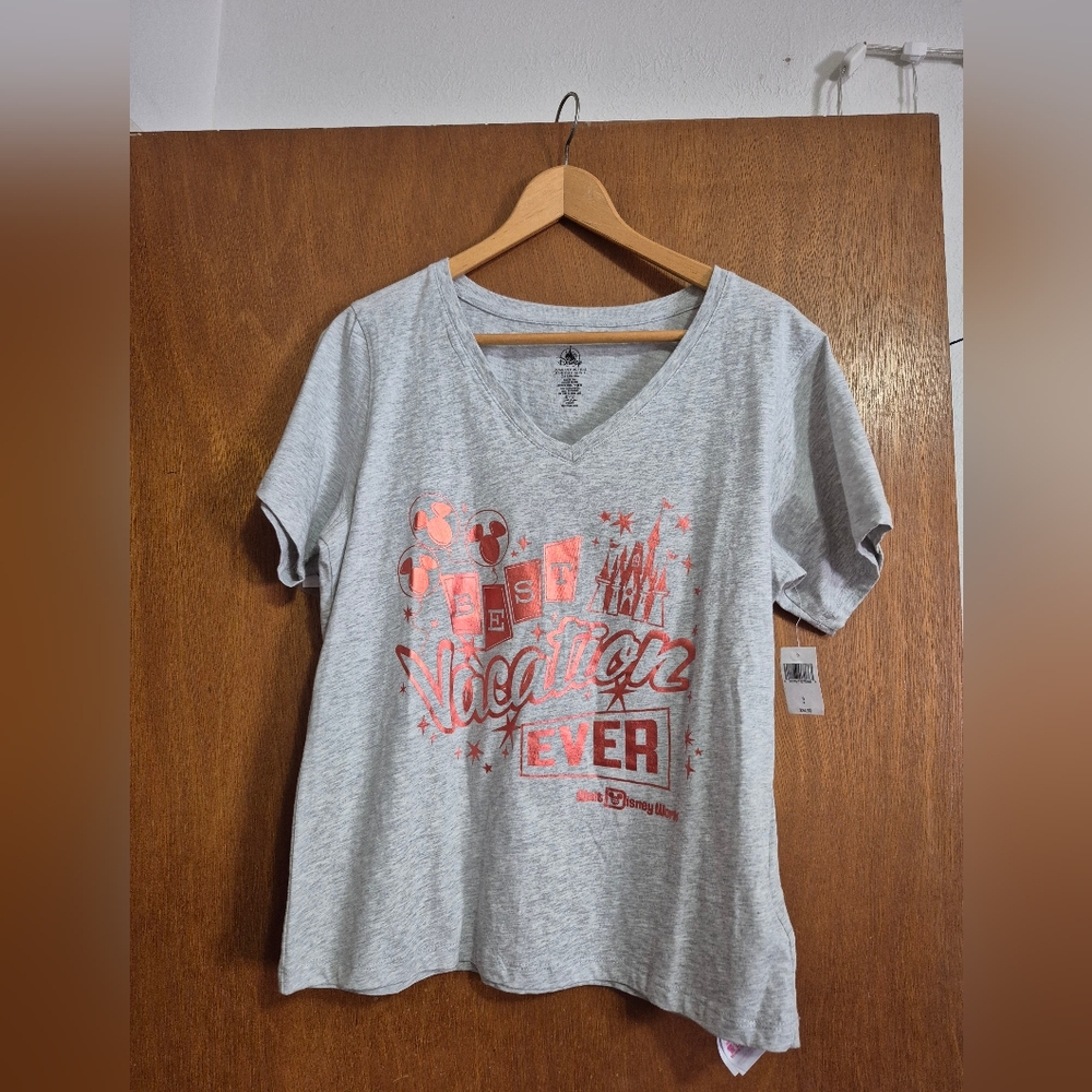 Disney Gray and Pink Short Sleeve Tee